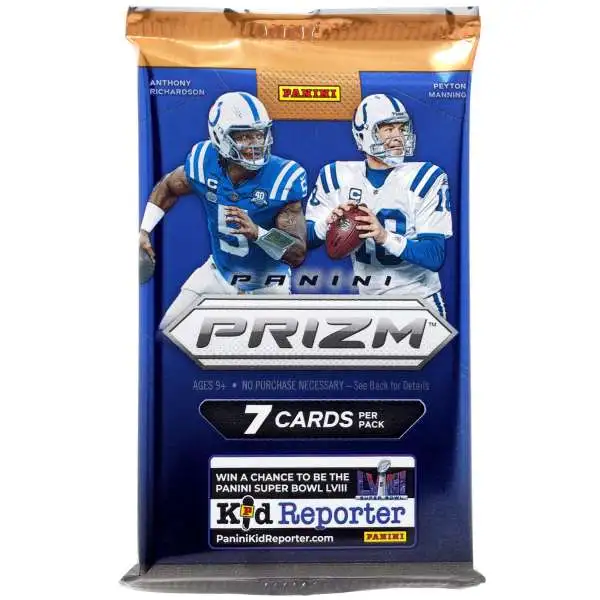 NFL Panini 2023 Prizm Football Trading Card MEGA Box Pack [7 Cards, Neon Green Pulsar Prizms]