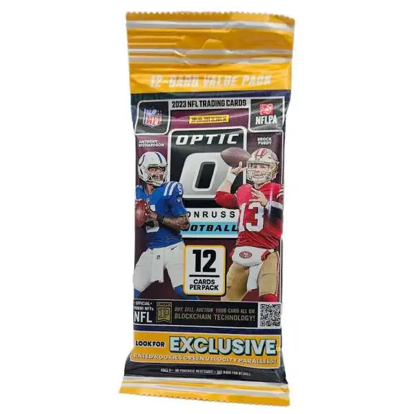 NFL Panini 2023 Donruss Optic Football Trading Card VALUE Pack [12 Cards]