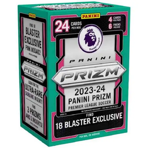 Premier League Prizm 2023-24 Soccer Trading Card BLASTER Box [6 Packs, Pink Mosaics!]