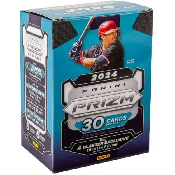 MLB Panini 2024 Prizm Baseball Trading Card BLASTER Box [6 Packs, Blue Ice Prizms!]