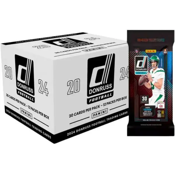 NFL Donruss 2024 Football Trading Card VALUE Box [12 FAT Packs]