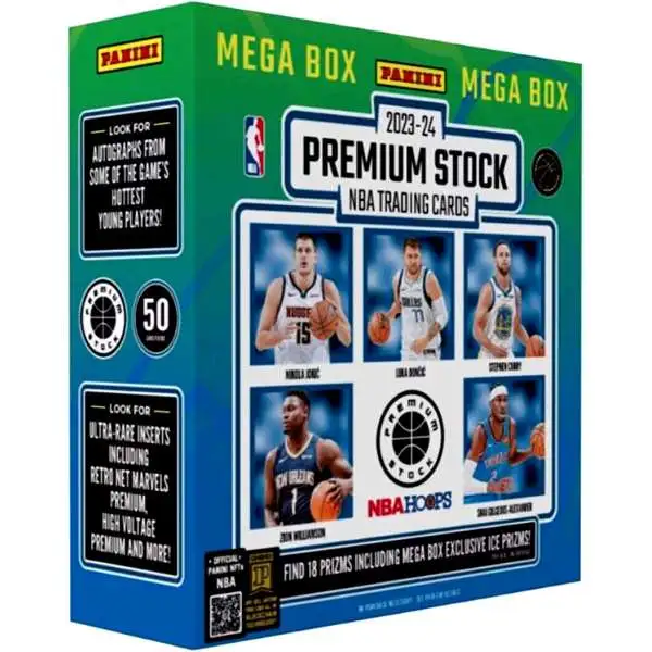 NBA Panini 2023-24 Premium Stock Basketball Trading Card MEGA Box [5 Packs, Ice Prizms!]