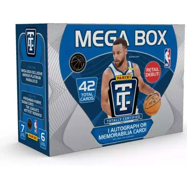 NBA Panini 2024-25 Totally Certified Basketball Exclusive Trading Card MEGA Box [6 Packs, 1 Autograph OR Memorabilia Card]