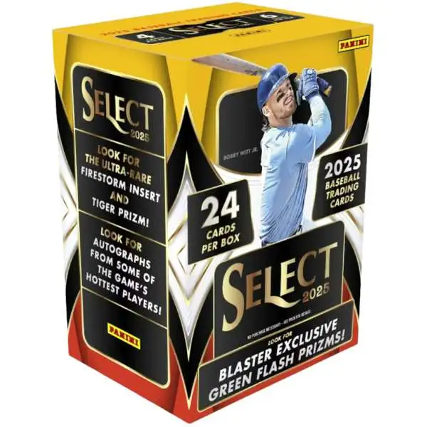 MLB Panini 2025 Select Baseball Trading Card BLASTER Box [6 Packs, Green Flash Prizms!]