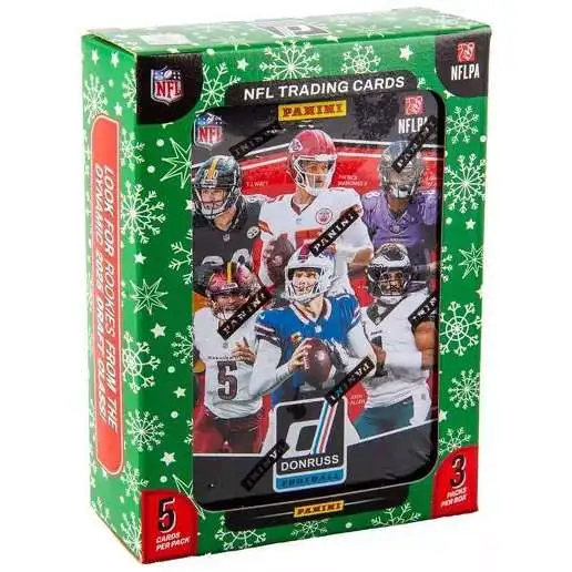 NFL 2025 Donruss Football Trading Card HOLIDAY COLLECTOR Tin [3 Packs, Version 2]