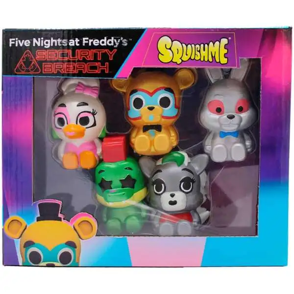 Five Nights at Freddy's Security Breach Squishme Freddy Fazbear, Roxy, Chica, Vanny & Montgomery Squeeze Toy 5-Pack