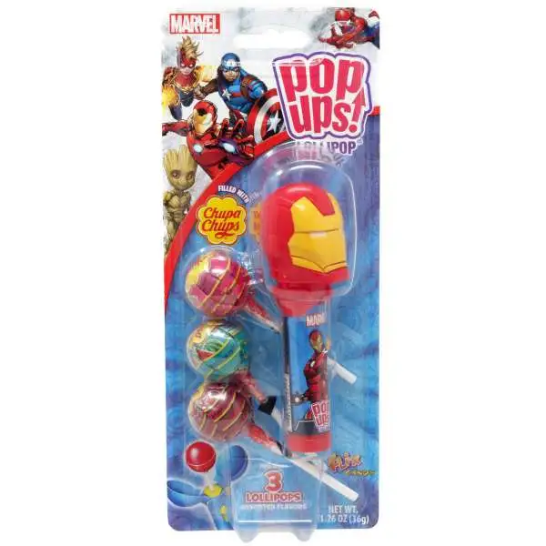 Marvel Pop Ups! Chupa Chups Iron Man Lollipop [Includes 3 Lollipops!]