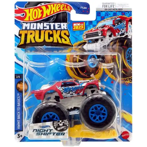 Hot Wheels Monster Trucks HWMT Back to Basics Night Shifter Diecast Car #2/6