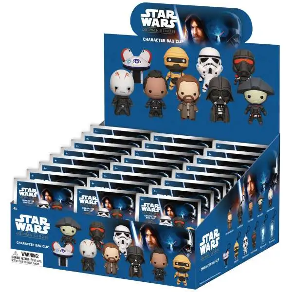 Star Wars 3D Figural Foam Bag Clip Obi-Wan Kenobi Mystery Box [24 Packs]