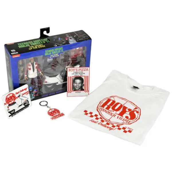 NECA Teenage Mutant Ninja Turtles Turtles in Time Roy's Pizza Box Bundle 7-Inch [X-Large]