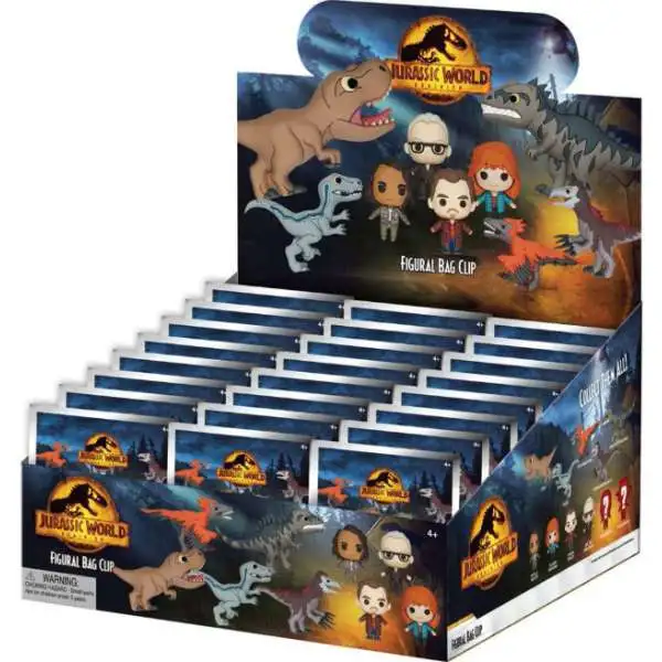 Jurassic World 3D Figural Foam Bag Clip Dominion Mystery Box [24 Packs]