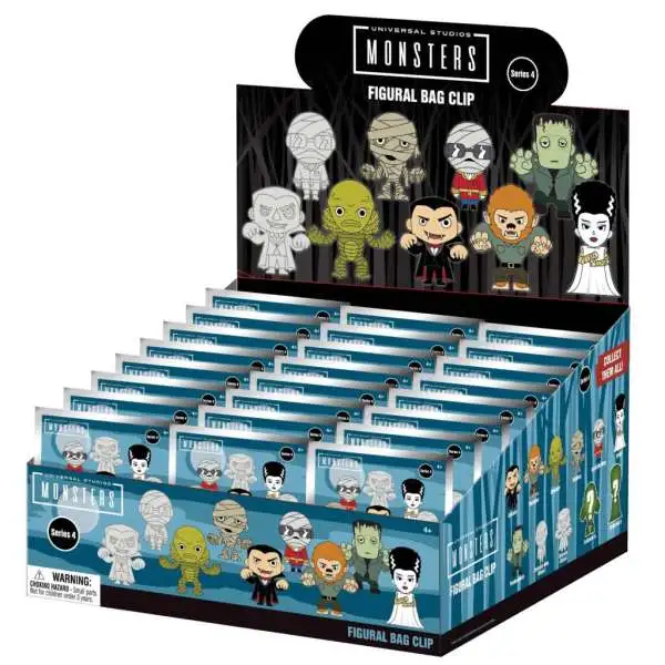 Horror 3D Figural Foam Bag Clip Universal Monsters Series 4 Mystery Box [24 Packs]