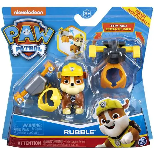 Paw Patrol Rubble Figure [2 Clip on Backpacks, Damaged Package]