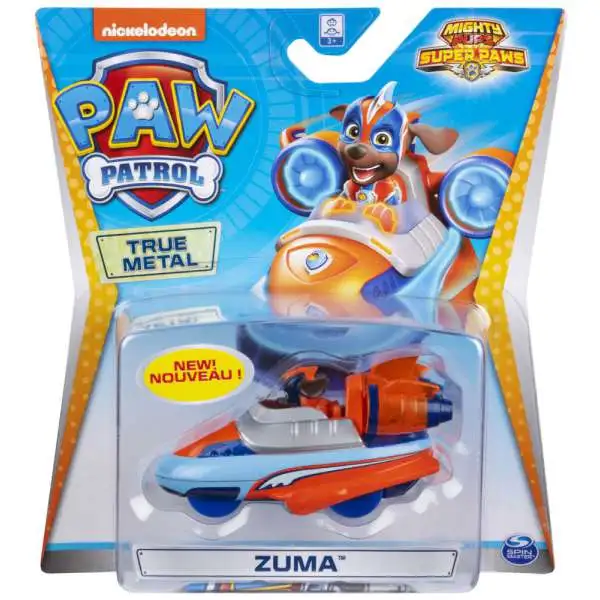 Paw Patrol Mighty Pups Super Paws True Metal Zuma Diecast Car [Damaged Package]