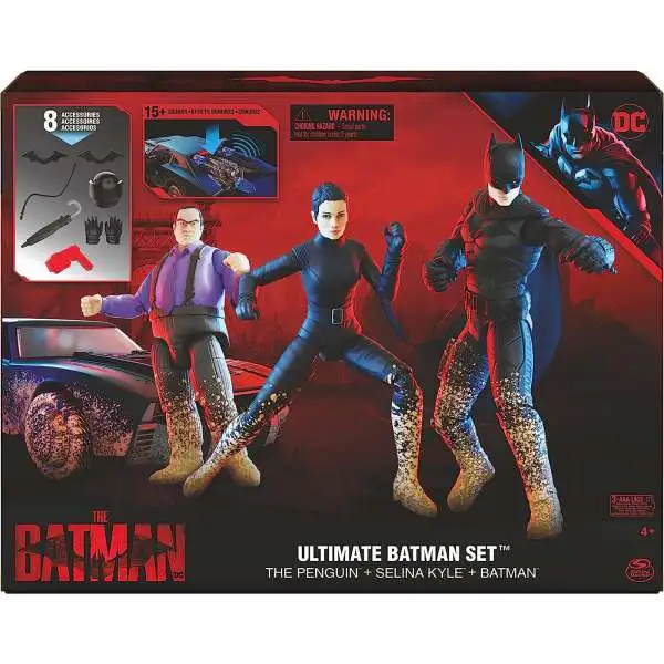 DC The Batman Movie Ultimate Batman Set Playset [The Penguin, Selina kyle & Batman with Batmobile]