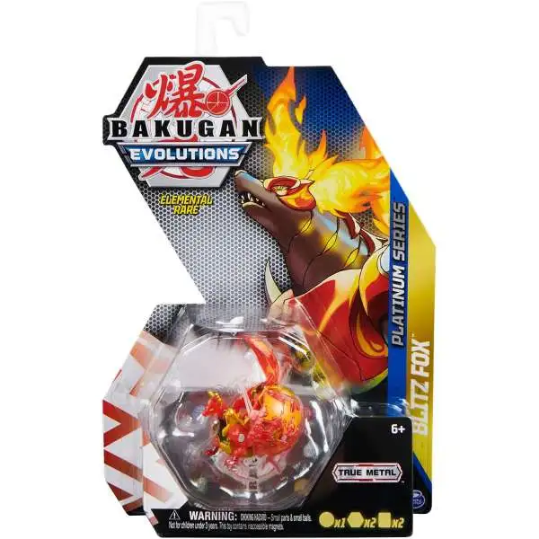 Bakugan Evolutions Platinum Series Blitz Fox Single Figure & Trading Card [Elemental Rare]