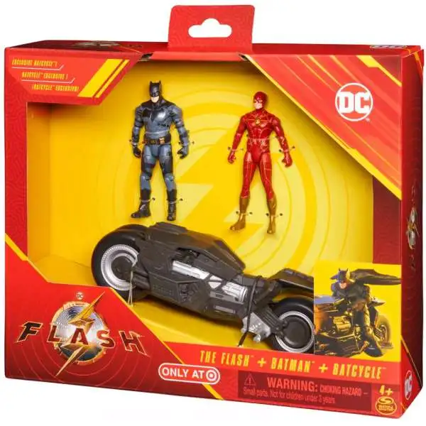 DC The Flash, Batman & Batcycle Exclusive Action Figure Set