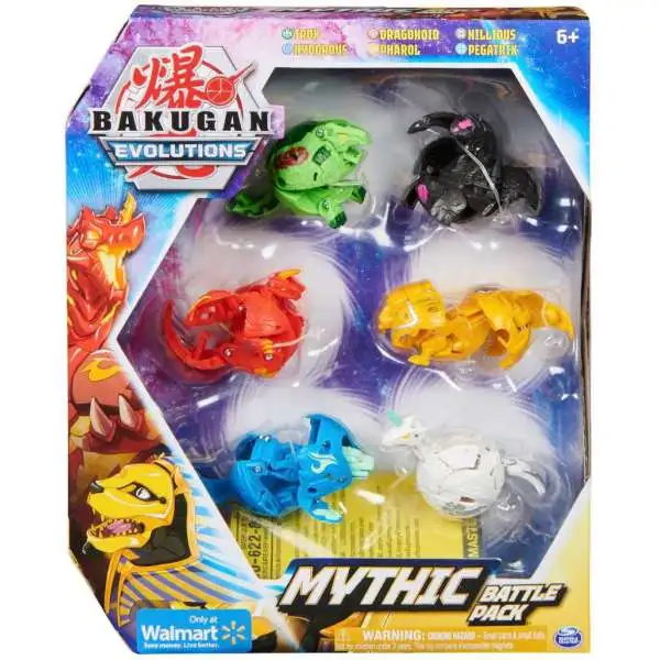 Bakugan Evolutions Trox, Dragonoid, Nillious, Hydorous, Pharol & Pegatrix Exclusive Mythic Battle Pack