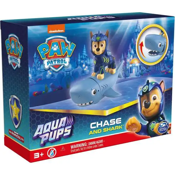 Paw Patrol Aqua Pups Chase & Shark Figure Set [Boxed]