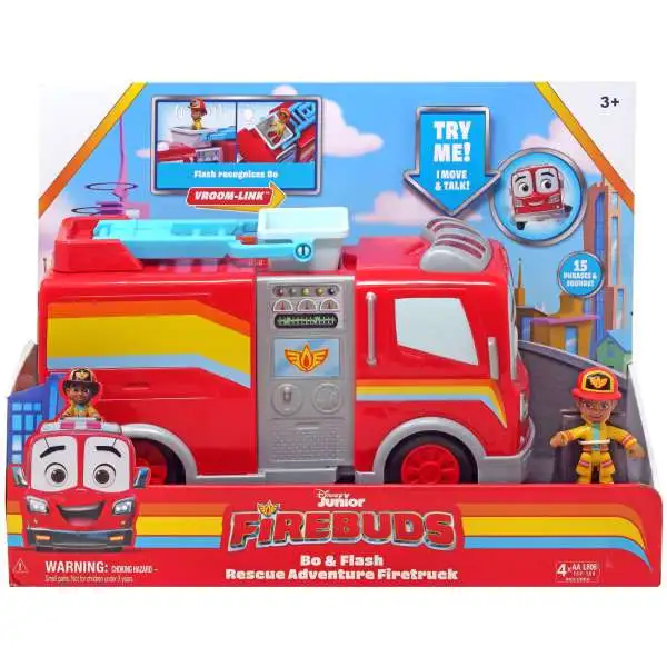 Disney Junior Firebuds Bo & Flash Rescue Adventure Firetruck [Damaged Package]