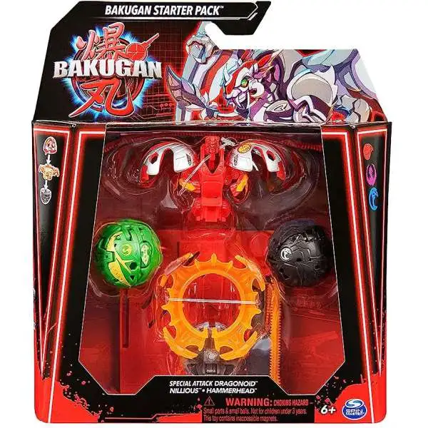 Bakugan 2023 Special Attack Dragonoid, Nillious & Hammerhead 3-Figure Starter Pack [Includes Online Roblox Game Code!]