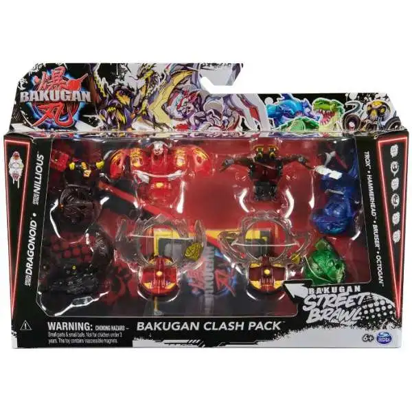 Bakugan Street Brawl Trox, Hammerhead, Bruiser & Octogan Exclusive Bakugan Clash Pack