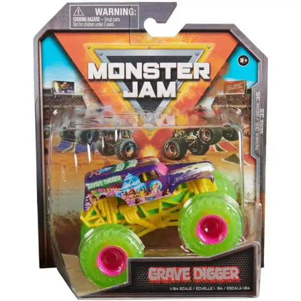 Monster Jam Series 35 Grave Digger Diecast Car [Purple, Yellow & Green]