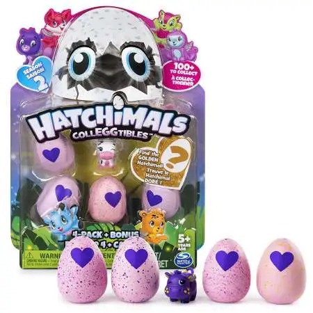 Hatchimals Colleggtibles Bunwee Season 5 4 Pack Set W/ Hats Easter Surprise Eggs 