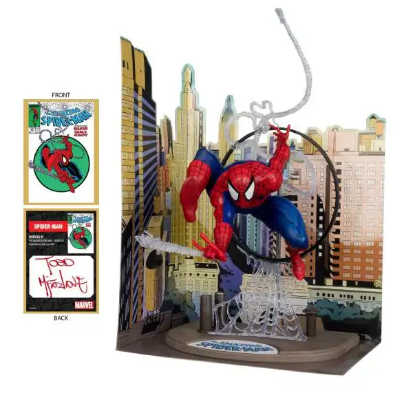 McFarlane Toys Marvel Gold Label Collection AUTOGRAPH Series Spider-Man Posed Figure with Scene [The Amazing Spider-Man #302]