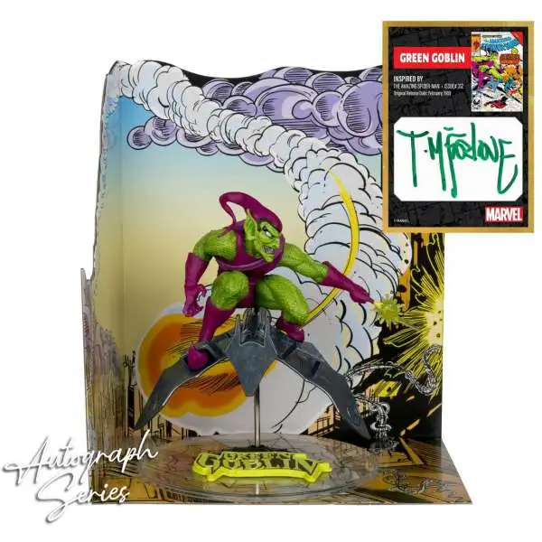 McFarlane Toys Marvel Gold Label Collection AUTOGRAPH Series Green Goblin Posed Figure with Scene [Signed by Todd McFarlane]