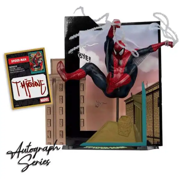 McFarlane Toys Marvel Gold Label Collection AUTOGRAPH Series Spider-Man Posed Figure with Scene [Spider-Man Issue #6, Signed by Todd McFarlane]
