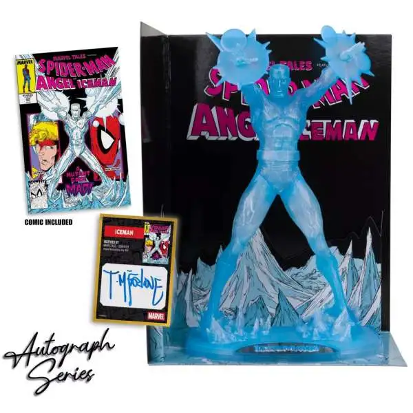 McFarlane Toys Marvel Gold Label Collection AUTOGRAPH Series Iceman Posed Figure with Scene & Comic [Marvel Tales #229, Signed by Todd McFarlane]