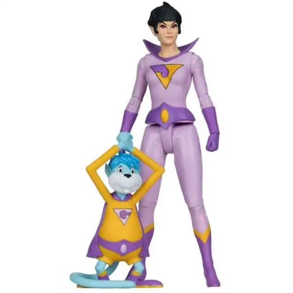 McFarlane Toys DC Super Friends Retro Series Jayna & Gleek Action Figure [Red Platinum Chase Edition]