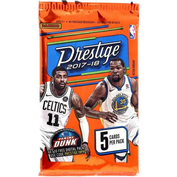 NBA Panini 2017-18 Prestige Basketball Trading Card Pack [5 Cards]