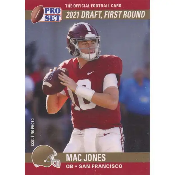 NFL New England Patriots 2021 Pro Set Draft Day Football Short Print Mac Jones PSDD9