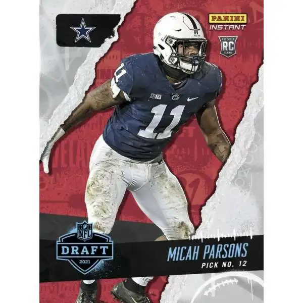 NFL 2021 Panini Select Football Single Card Red Blue Prizm Micah Parsons 85  Die-Cut Rookie - ToyWiz