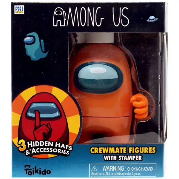 Among Us Crewmate Figures with Stamper Orange Action Figure [Toilet Paper Hat]