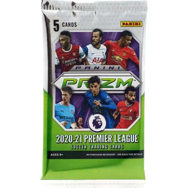 Panini 2020-21 Premier League Soccer Trading Card MEGA Box Pack [5 Cards]