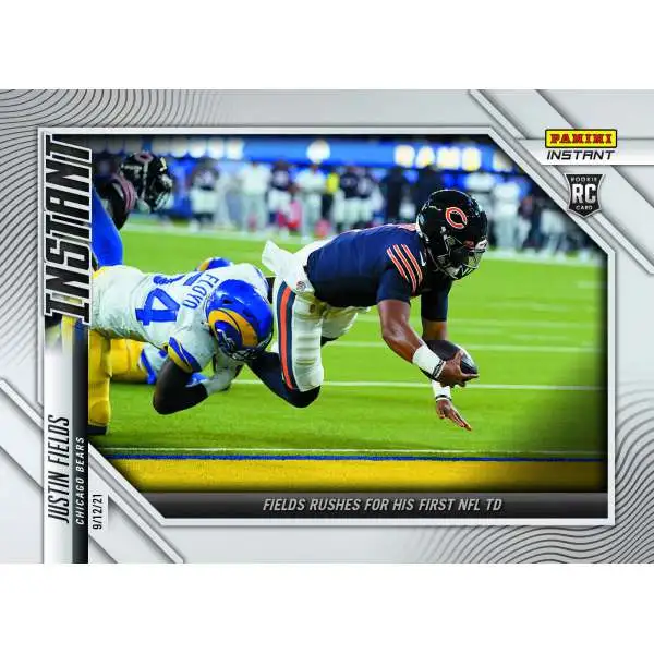 NFL Chicago Bears 2021 Instant Football Justin Fields #21 [Rookie Card, Rushes For His First NFL TD]