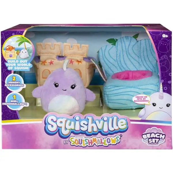 Squishmallows Squishville! Beach 2-Inch Mini Plush Playset