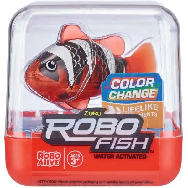 Robo Alive Little Fish Red & Black Robotic Pet Figure [Color Change]
