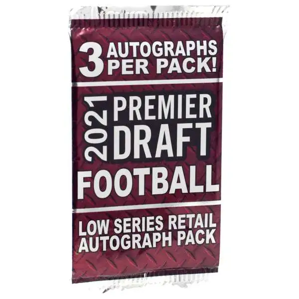NFL 2021 Premier Draft Low Series Football Trading Card Pack [3 Autographs]