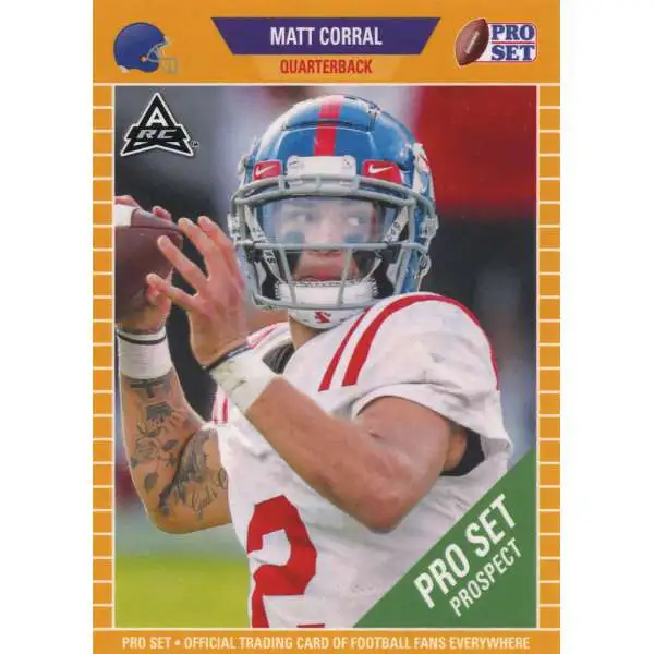 Leaf Ole Miss Rebels 2021 Pro Set Prospect Football Matt Corral ["ARC" Amateur Rookie Card, GOLD Parallel Version]