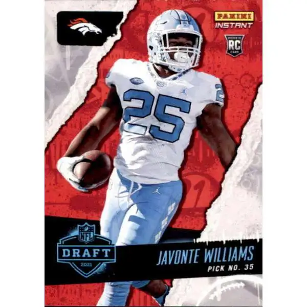 NFL Denver Broncos 2021 Instant Draft Night Football Javonte Williams