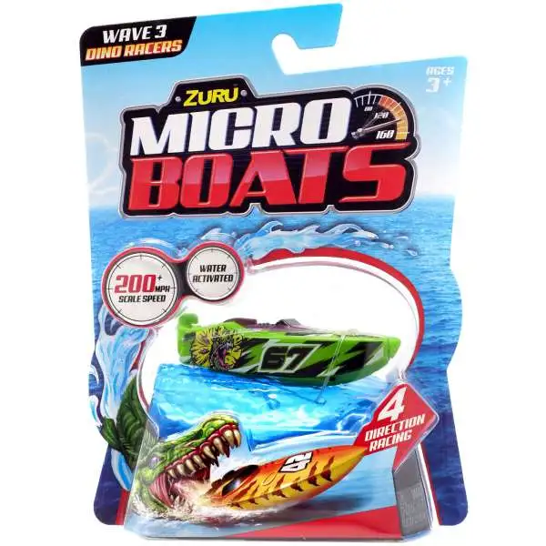 Micro Boats Wave 3 Dino Racers Green #67 Speedboat [Water Activated!]