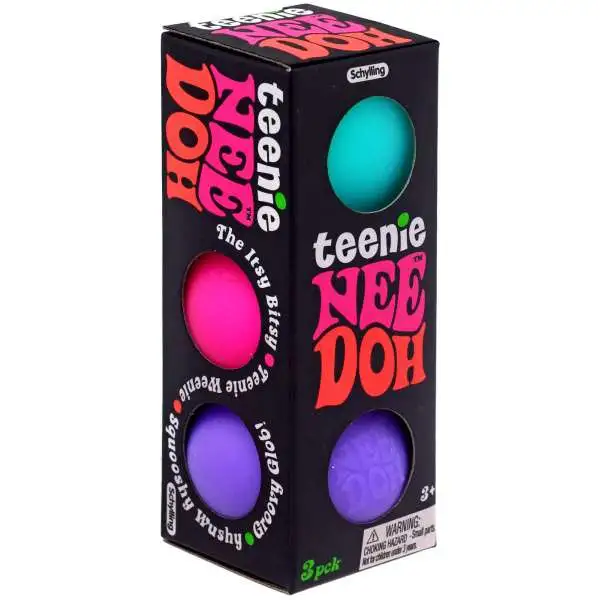 NeeDoh The Groovy Glob Teenie BLUE, PINK & PURPLE 1.5-Inch Small Stress Ball 3-Pack