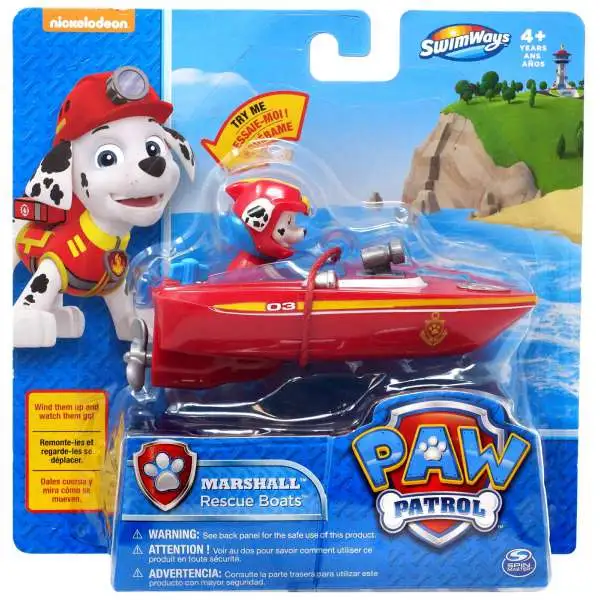 Paw Patrol Swimways Marshall Rescue Boat Bath Toy