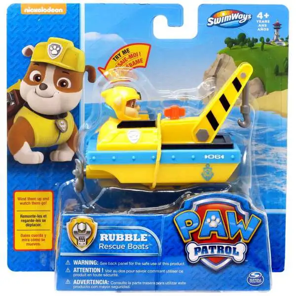 Paw Patrol Swimways Rubble Rescue Boat Bath Toy