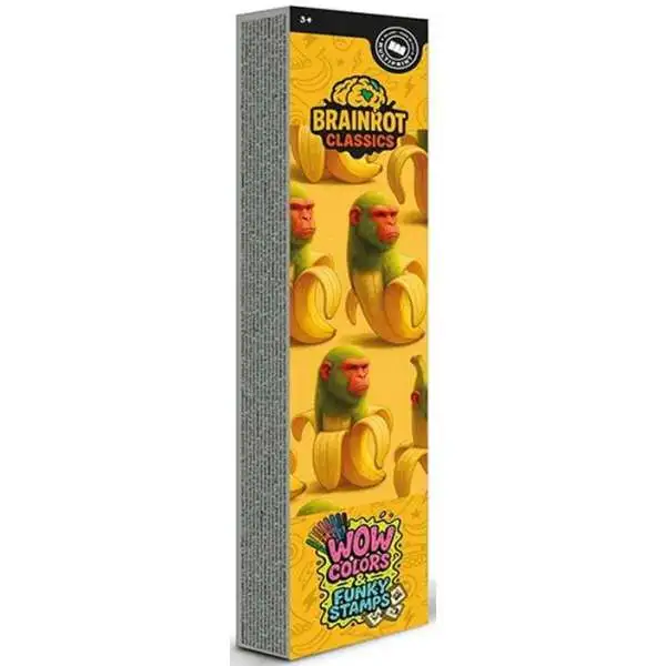 Brainrot Classics Wow Colors & Funky Stamps Chimpanzini Bananini Set [3 Markers & 2 Stampers]