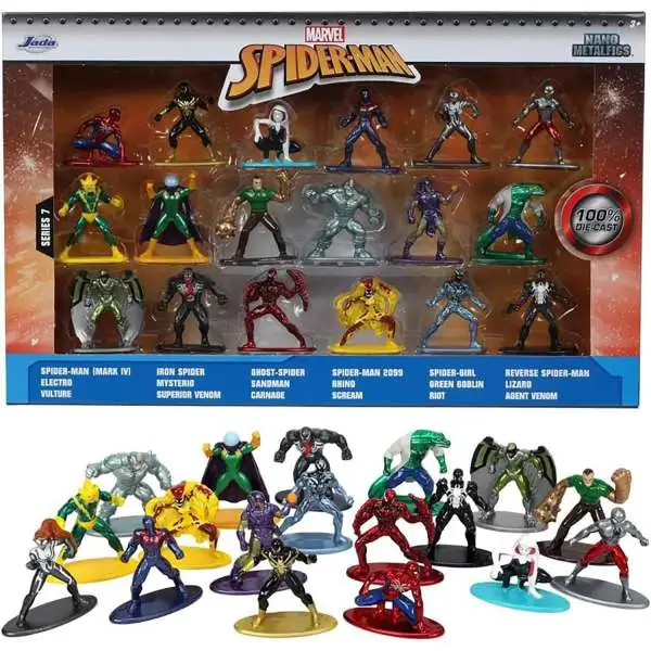 Marvel Nano Metalfigs Spider-Man Wave 7 1.5-Inch Diecast Figure 18-Pack